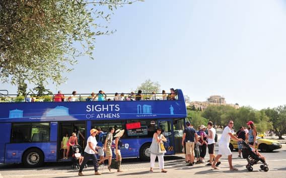 Atenas: autobús turístico aul y puesta de sol en el cabo de Sunion