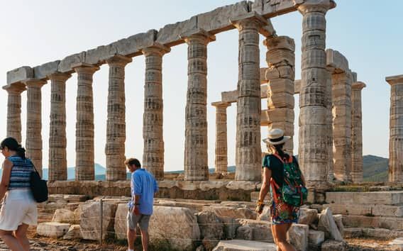 Athene: Dagtrip Kaap Sounion en Tempel van Poseidon bij zonsondergang